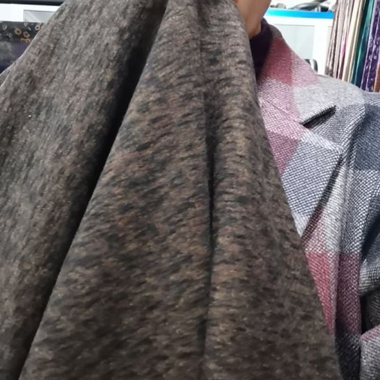 蚕羊布料奥绒咖啡色0.9米克重