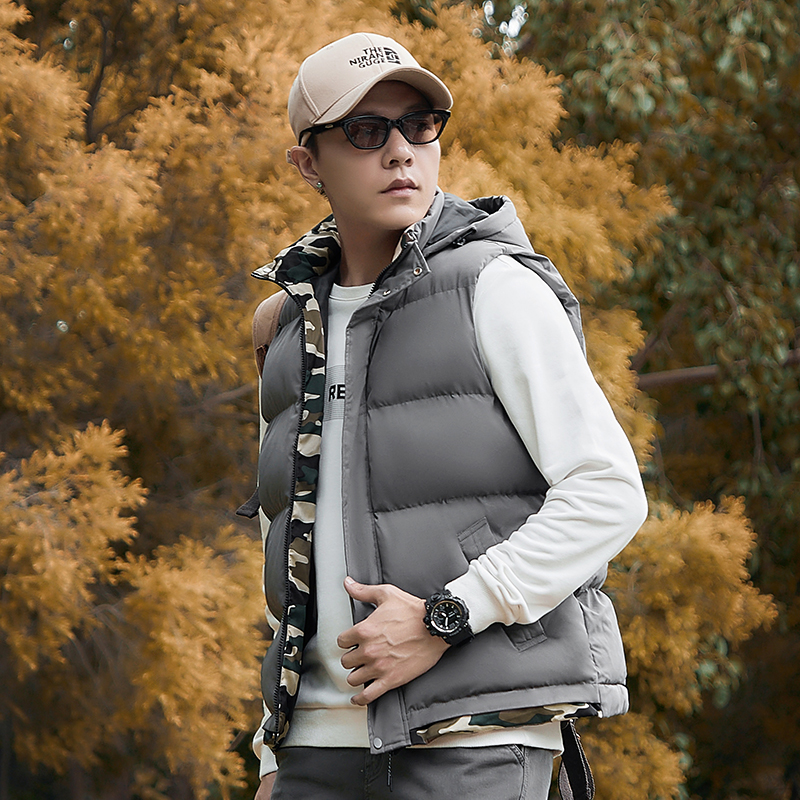 【帽子可拆】男士马甲秋冬款加厚保暖连帽百搭外穿时尚马甲683