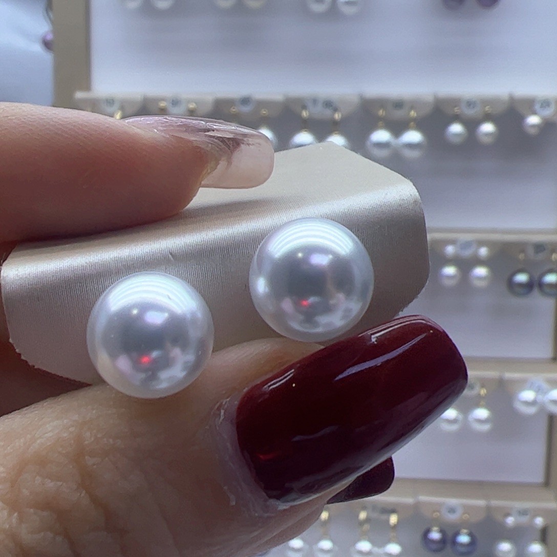 淡水珍珠耳饰18K金镶嵌