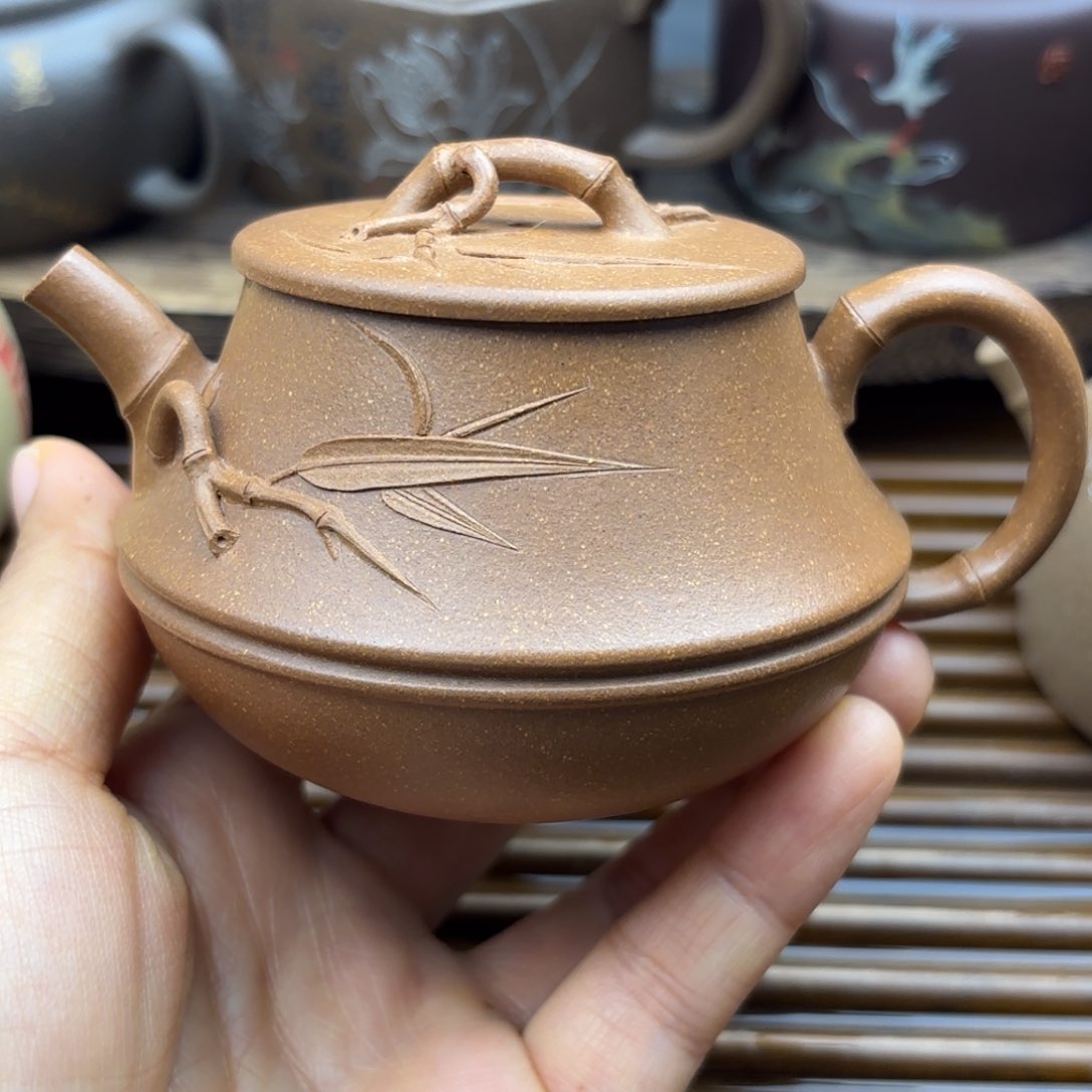 茶壶紫砂黄降坡竹鼓150c c