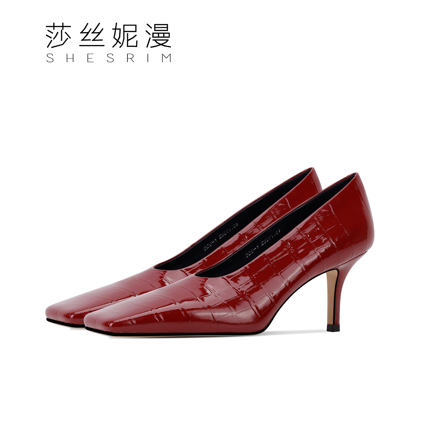 78-「6CM」中低跟秋冬季高跟女士单鞋高级感压纹单鞋皮包跟女士