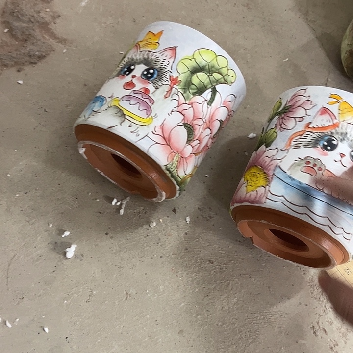 满38包邮 景德镇幸运花盆