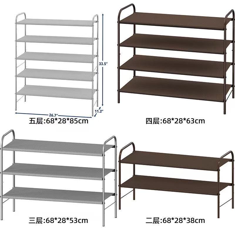 可移动金属支架结构落地式鞋架架子双层阳台书架轻奢