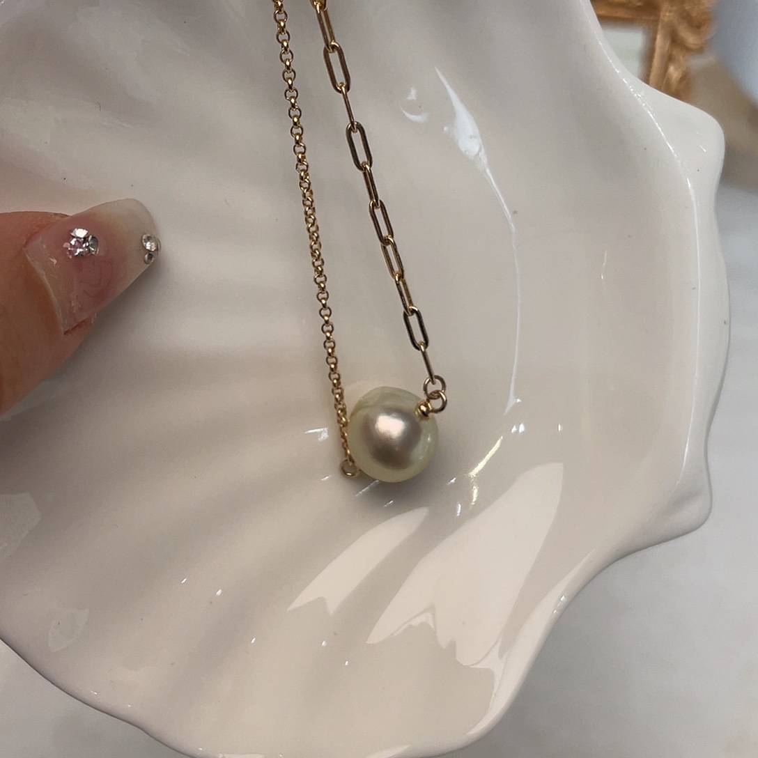 海水珍珠颈饰银S925镶嵌