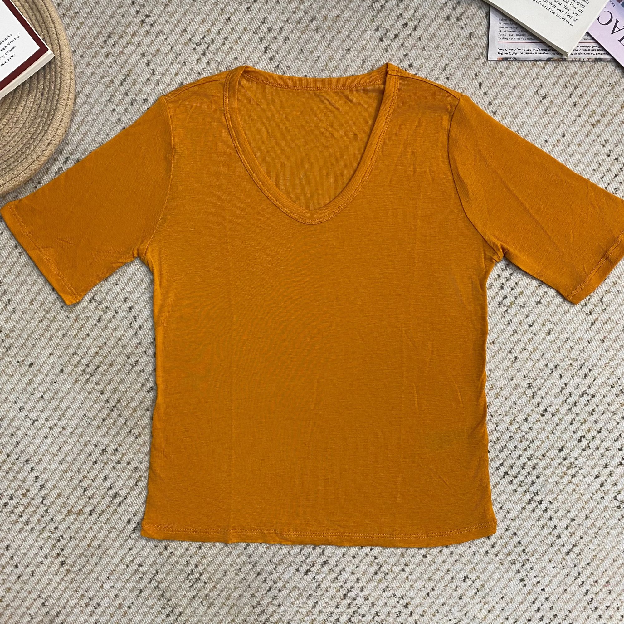 2025夏季新款宽松百搭纯色短袖T恤4064