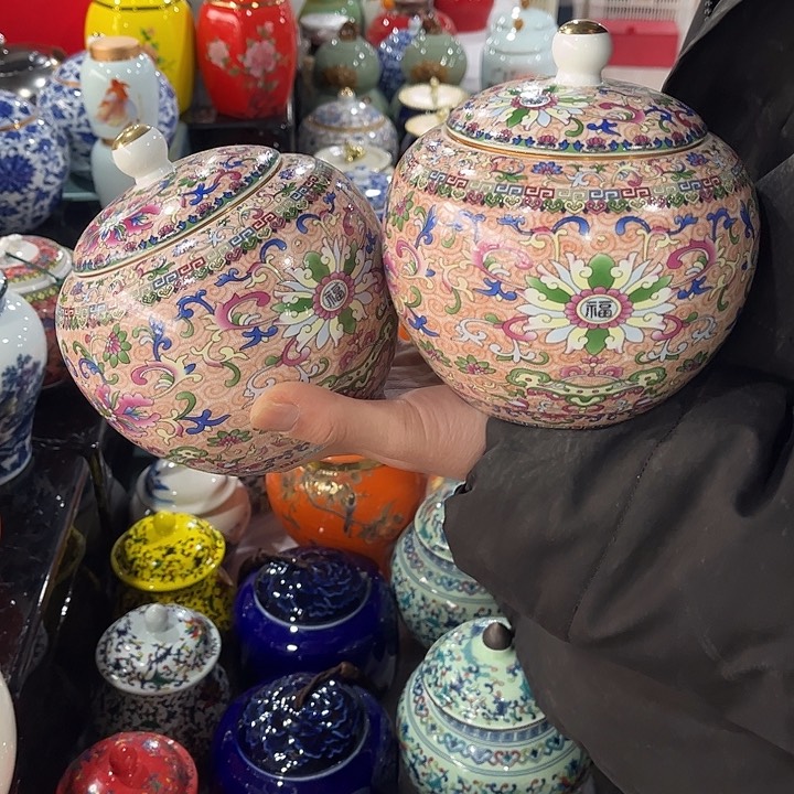 摆件陶瓷茶叶罐陶瓷密封罐家用