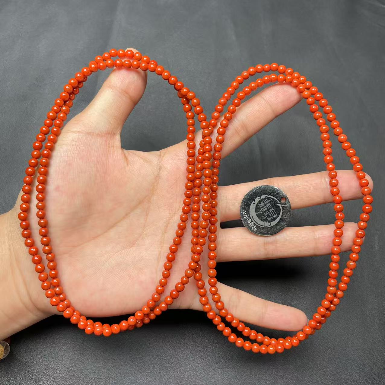 3B21-36672T10-南红珠链颈饰/约4+/约160颗/-多样性发其一