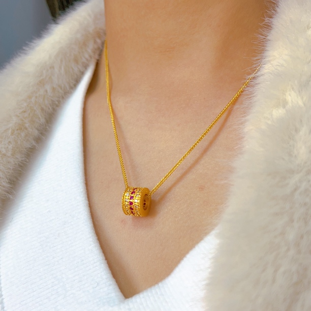 铜合金项链 时尚百搭转运珠锁骨链368005