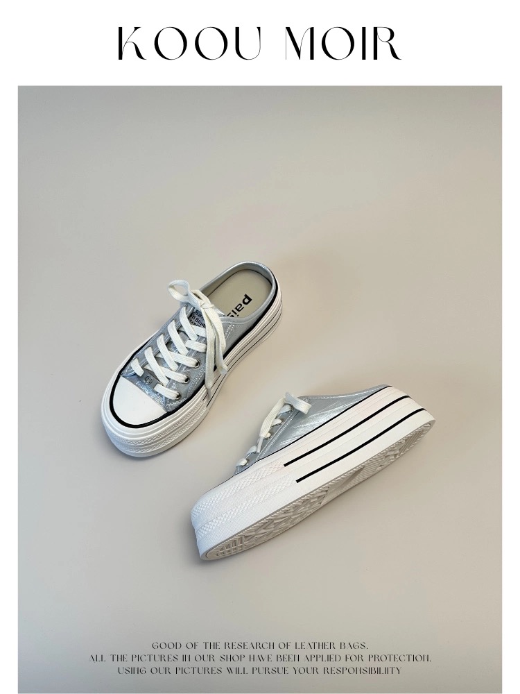 778-11增高6cm欧货包头半拖鞋女夏外穿一脚蹬松糕厚底凉拖