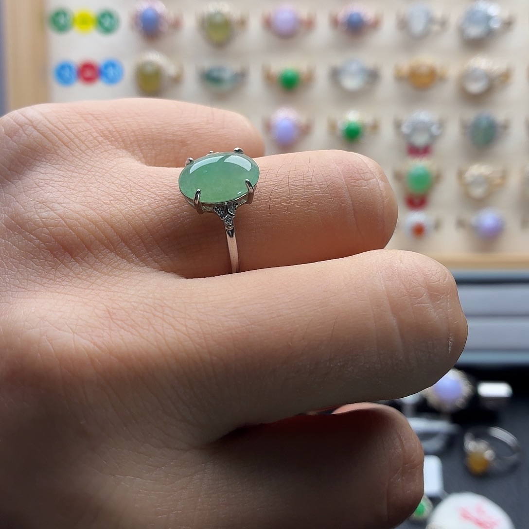 翡翠银S925镶嵌戒指