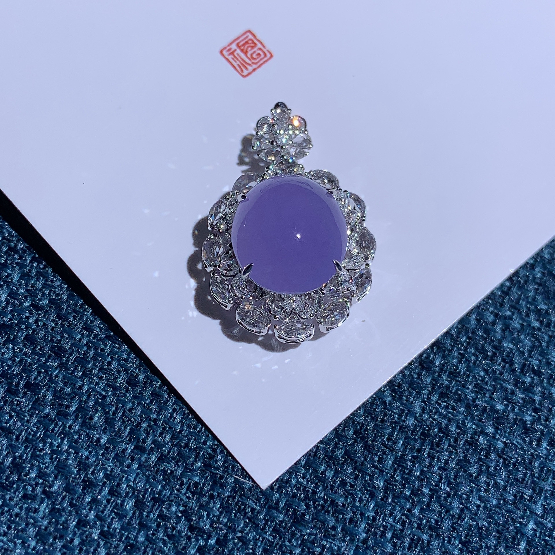 18K南非钻镶嵌冰紫蛋（双用款）