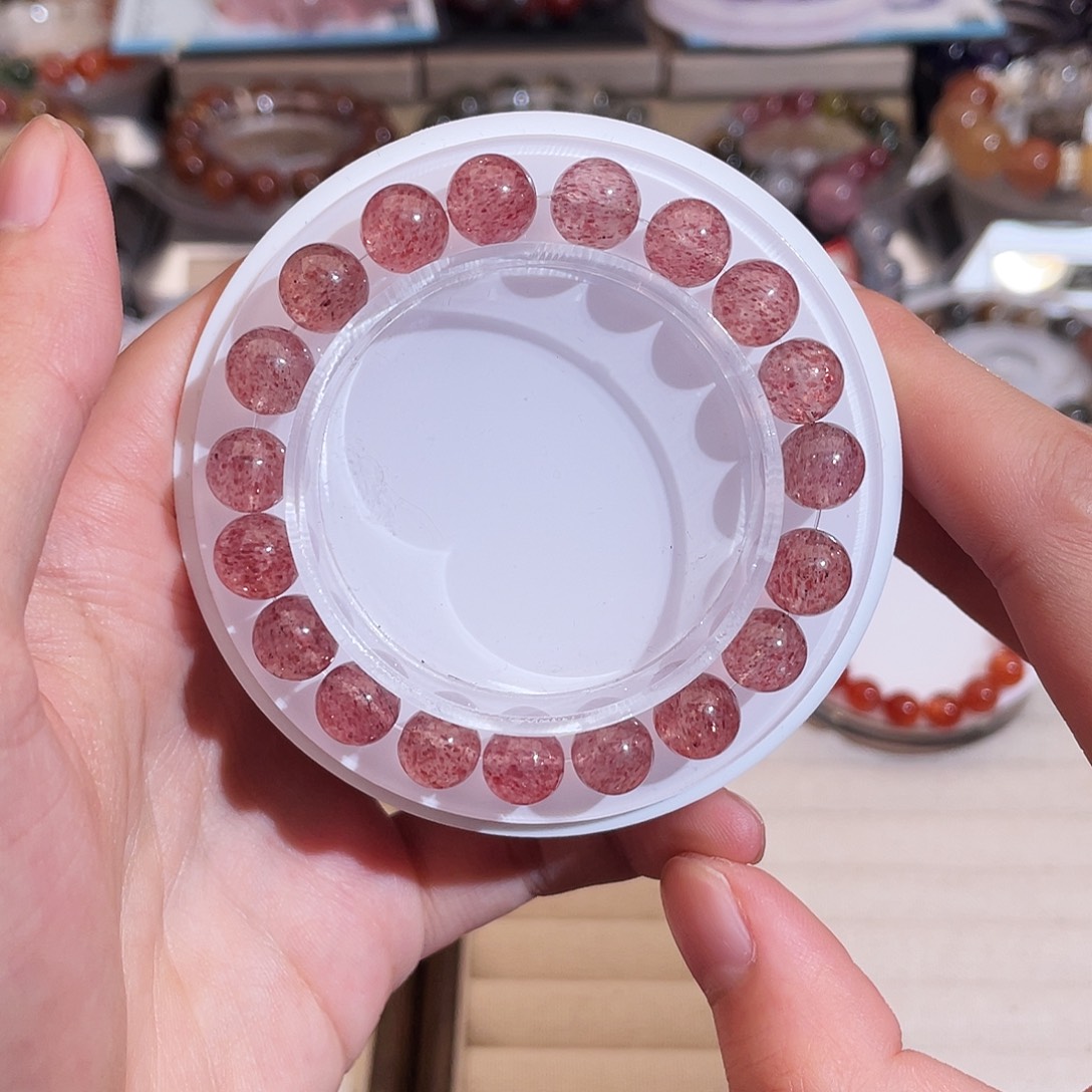 水晶未镶嵌手链白水体草莓晶9m