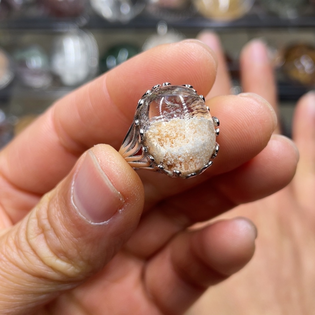 【闪购商品】水晶珠宝半成品银S925镶嵌戒指