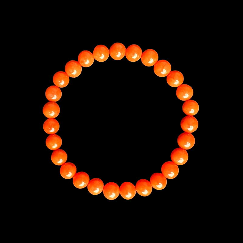 南红圆珠素圈手串 珠径6-7mm 手围15cm