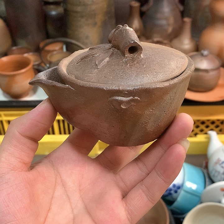 备前烧宝瓶一个备前烧