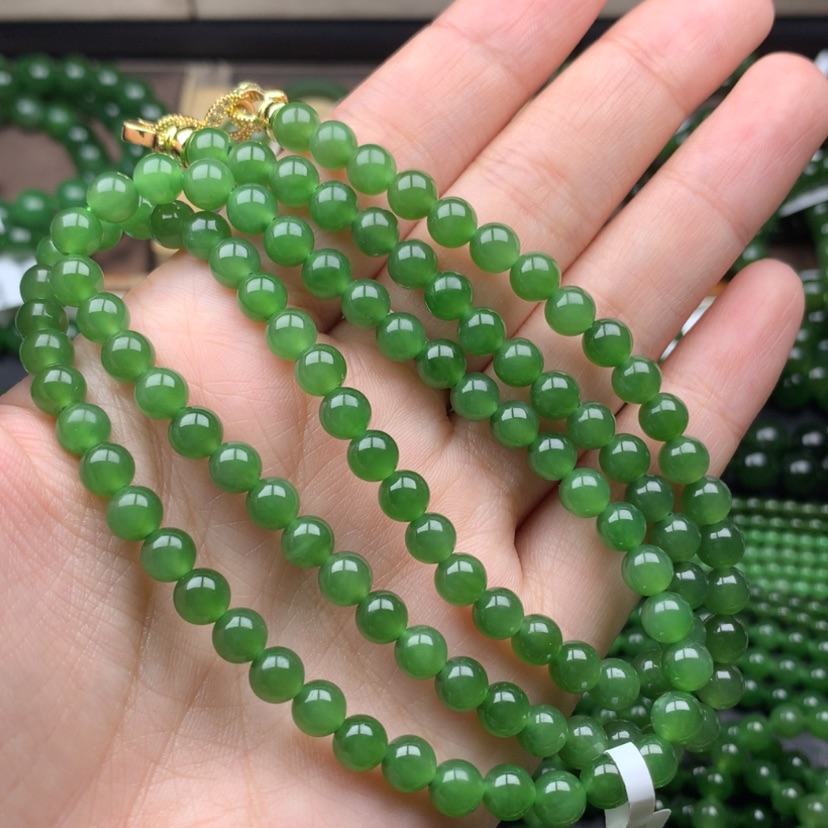 【闪购商品】颈饰未镶嵌和田玉（碧玉）人**菊6m