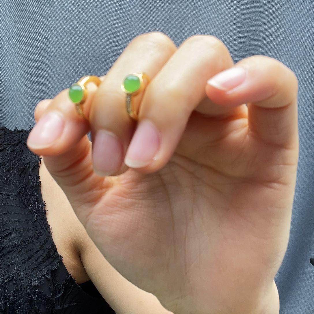 和田玉银S925镶嵌耳饰