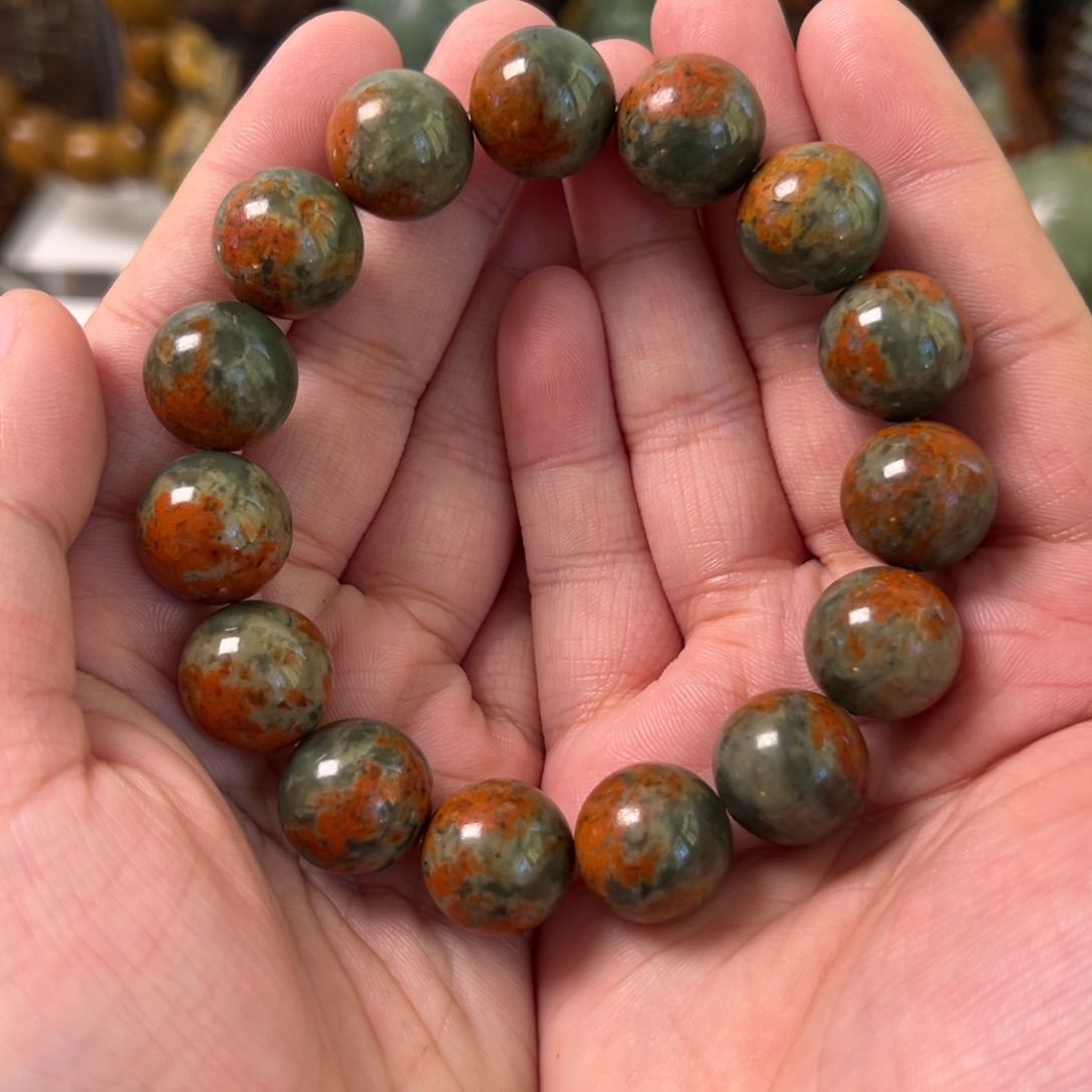 H***u岫岩河磨玉（透闪石质玉）未镶嵌手串