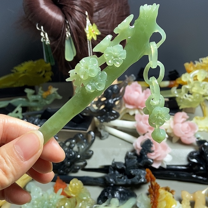 糯***•岫玉未镶嵌发簪发簪