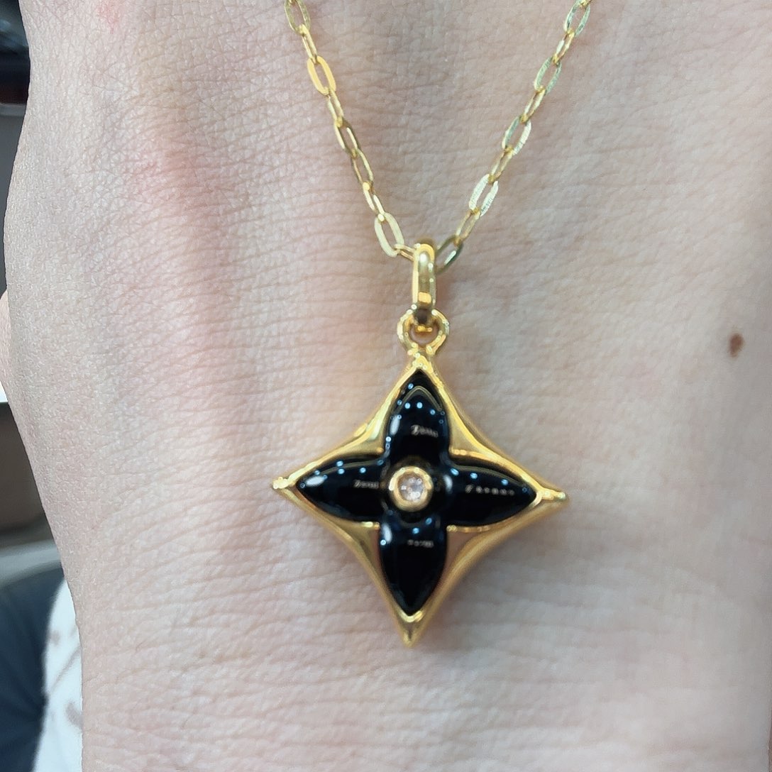 玛瑙/玉髓项链18K金镶嵌项链