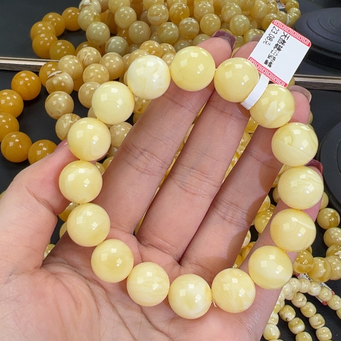 琥珀未镶嵌手链23白蜡