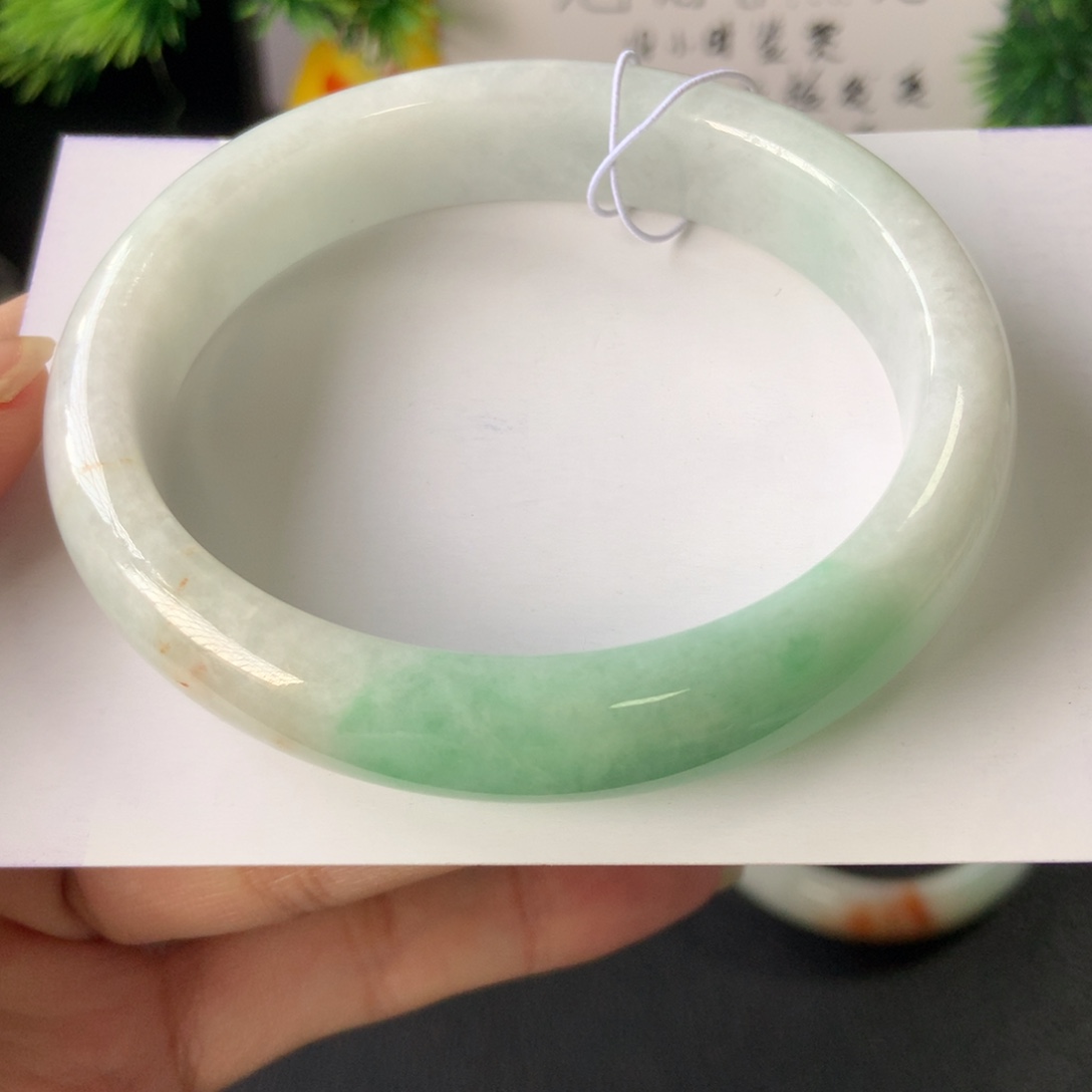 翡翠未镶嵌手镯2号58.3-51.2-12.7-7.6贵妃