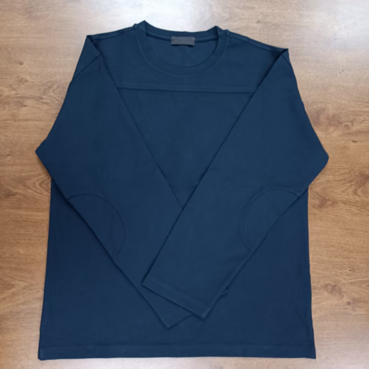 L长袖蓝色秋季T恤纯色时尚男款青年常规款（卡码拍小）