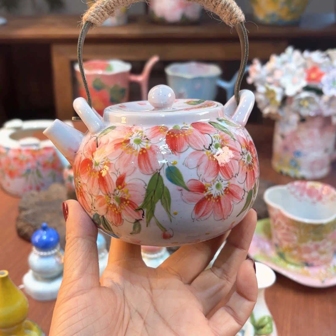 瓷片景德镇手绘高温釉下彩陶瓷茶具