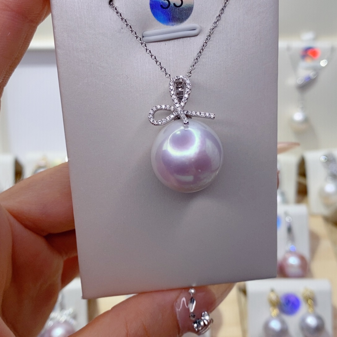 桐***淡水珍珠银S925镶嵌吊坠(赠链)16➕