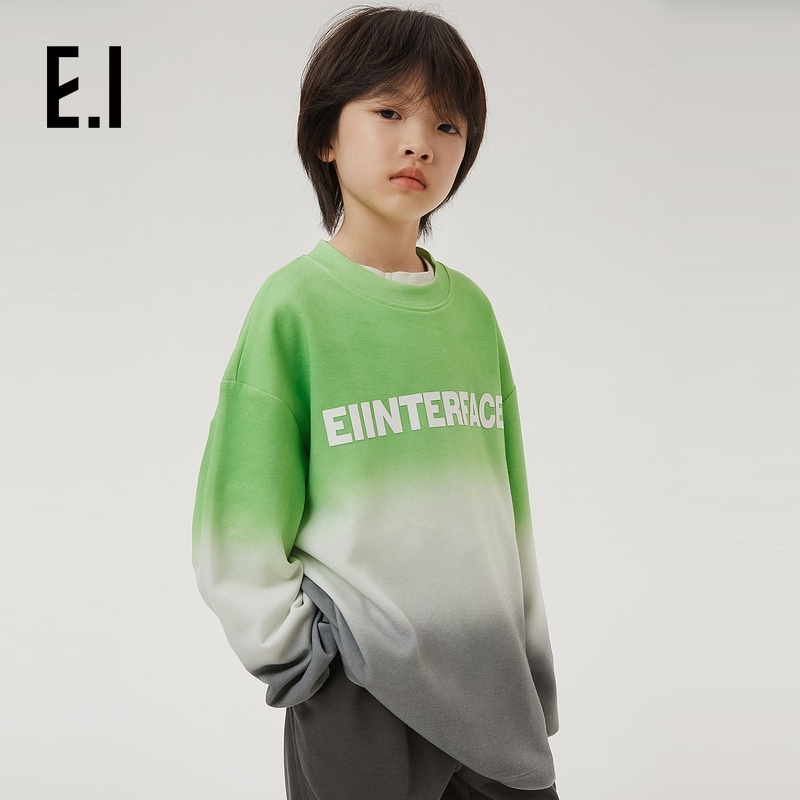 ei童装儿童渐变色长袖T恤春装男女童上衣潮D8241106025