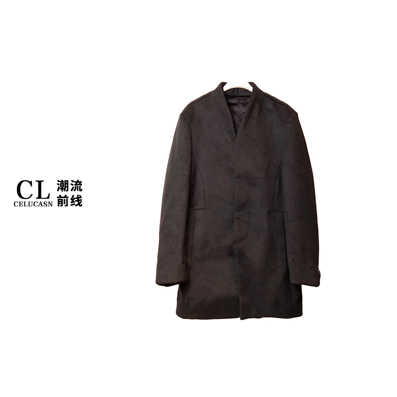 A7VIN093#冬季时尚男毛呢中长款绅士时尚外套 