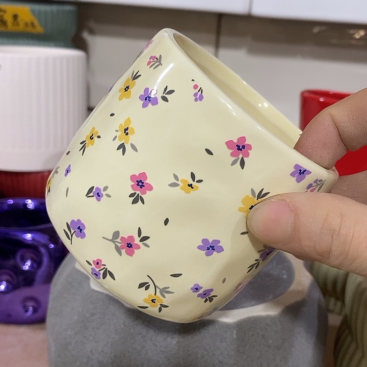 摆件陶陶盆有孔 瑕疵针孔漏釉介意勿拍外口 8外高8