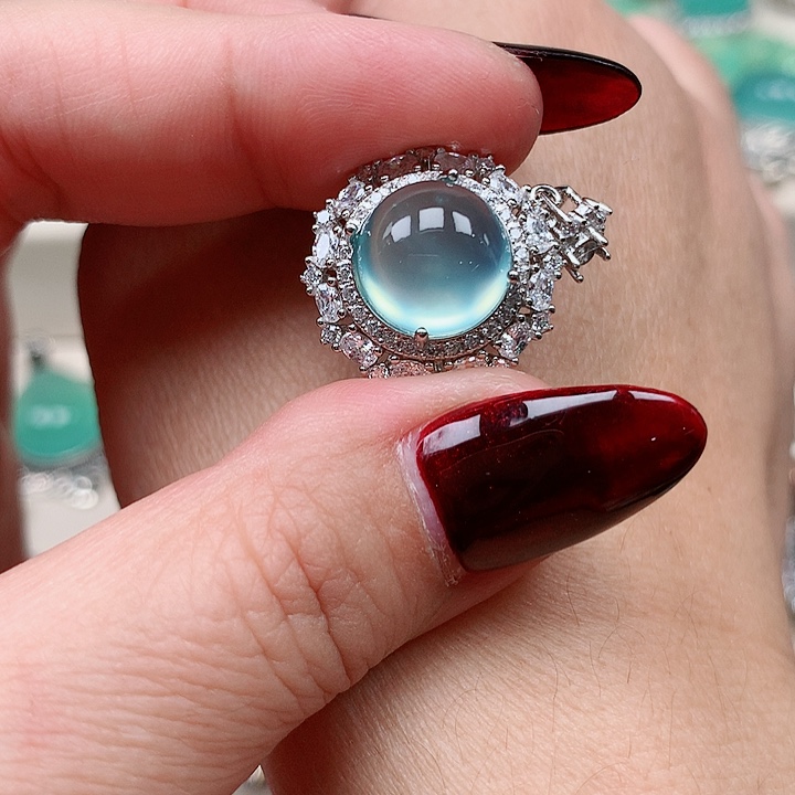 蛇纹石玉吊坠银S925镶嵌布**鲁