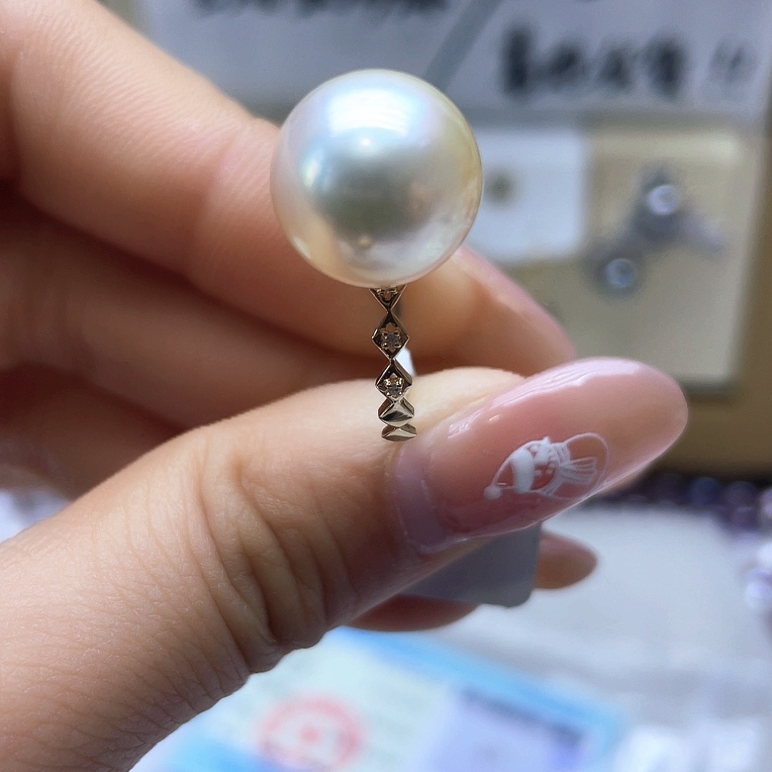 海水珍珠戒指18K金镶嵌