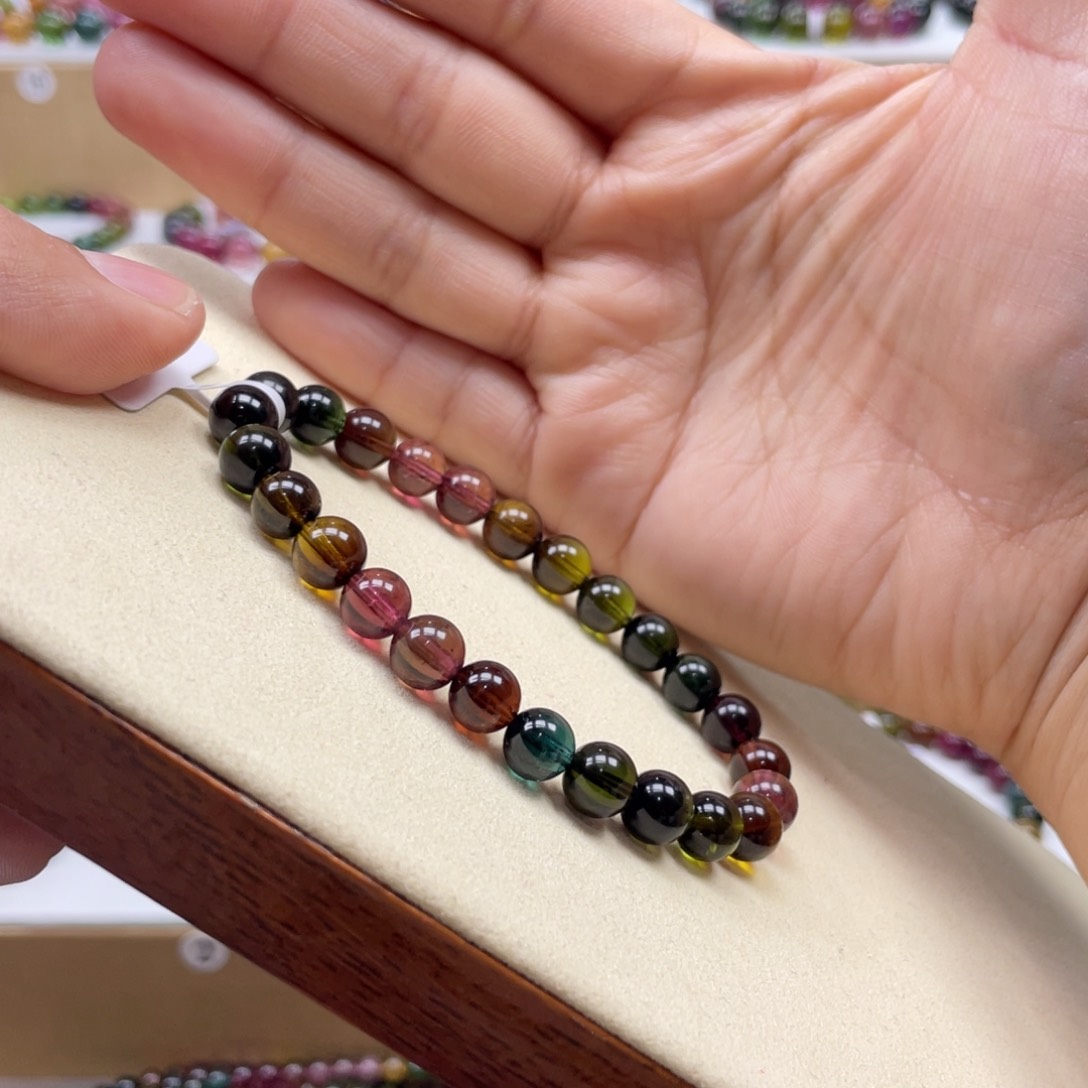 碧玺手链未镶嵌7.5mmmmmmmmmmmmmmmmmmm