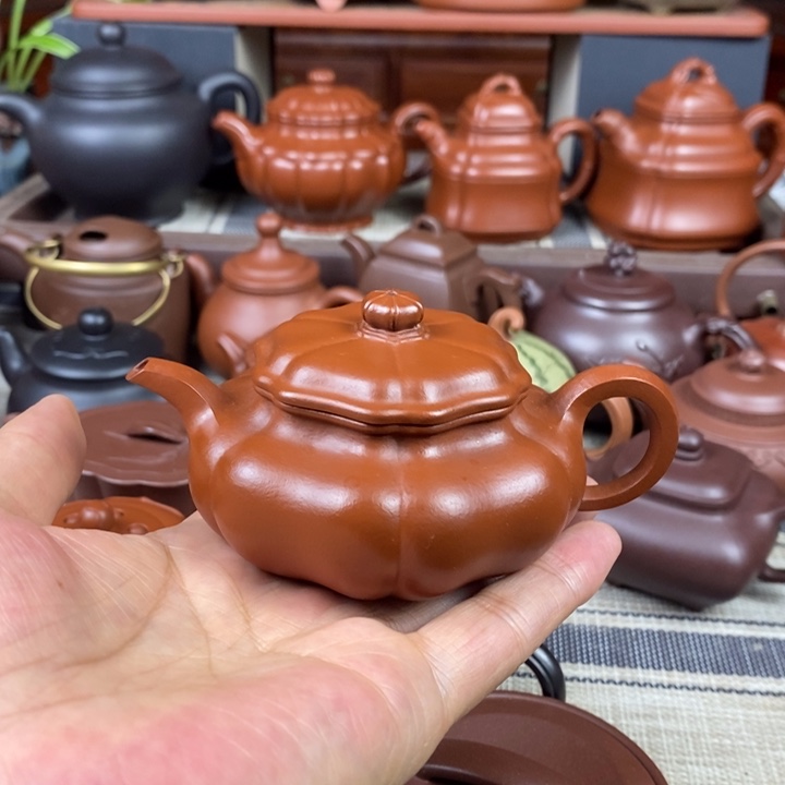 紫砂茶壶葵仿古130-300cc原矿赵庄朱泥特价
