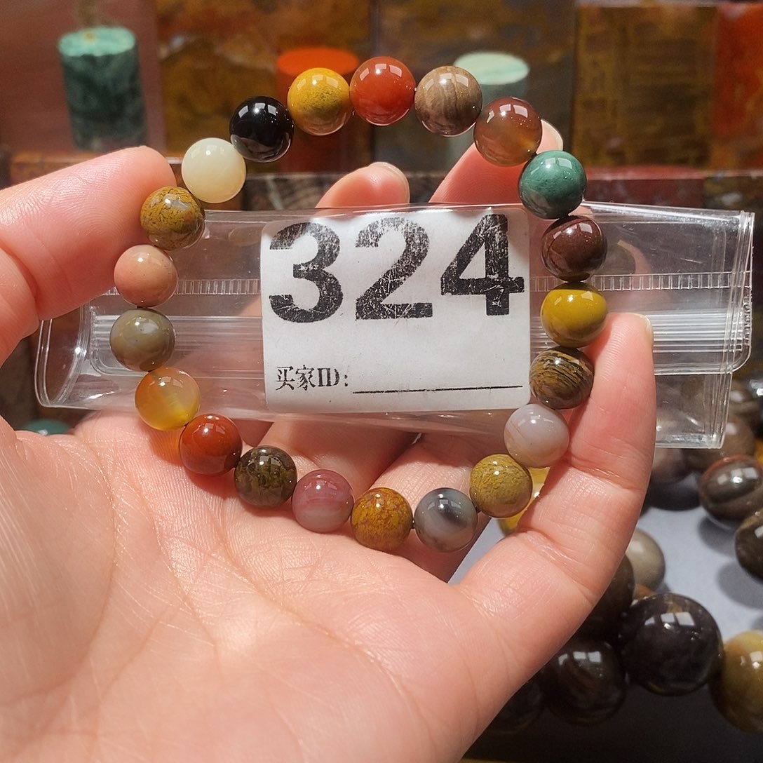 硅化玉未镶嵌天然北票硅化玉手串卡9.3