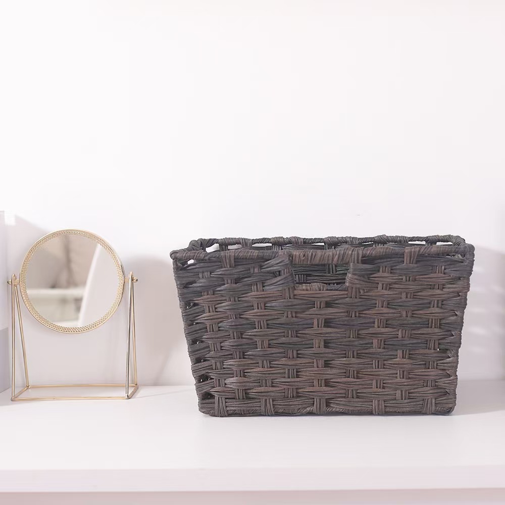 S015仿藤编收纳筐可水洗编织筐收纳篮家用高级复古北欧风INS钢筋