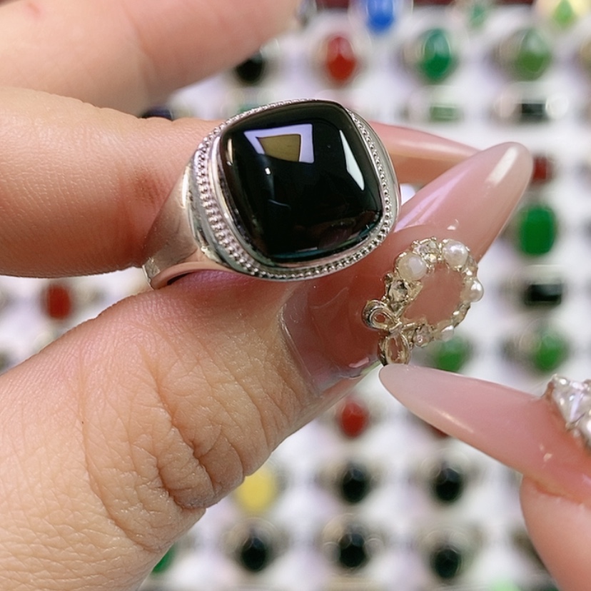 【闪购商品】银S925镶嵌戒指玛瑙/玉髓