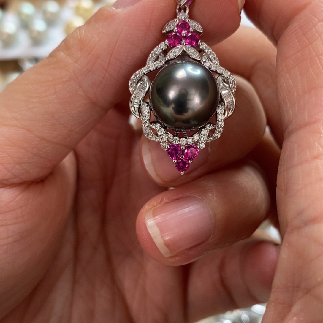 海水珍珠颈饰银S925镶嵌