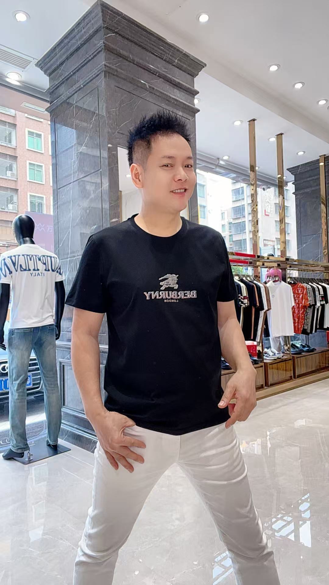 635夏季新款男士时尚双丝光棉短袖