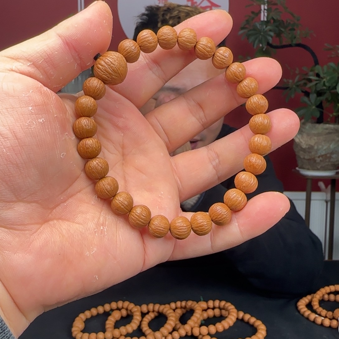 猴头核桃手串凤羽10小+全品无暇