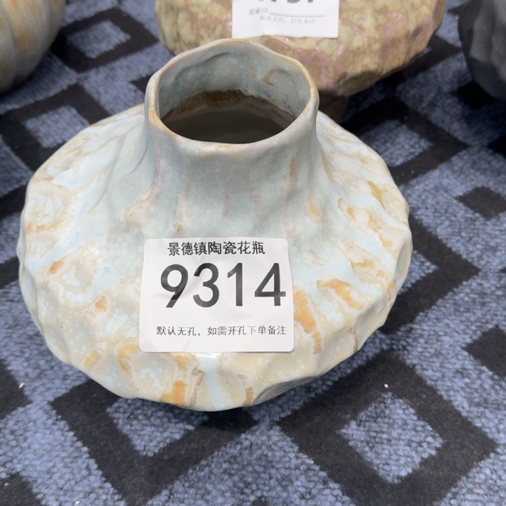 雯***子瓷片景德镇高温花器编码9314高23口7默认无孔
