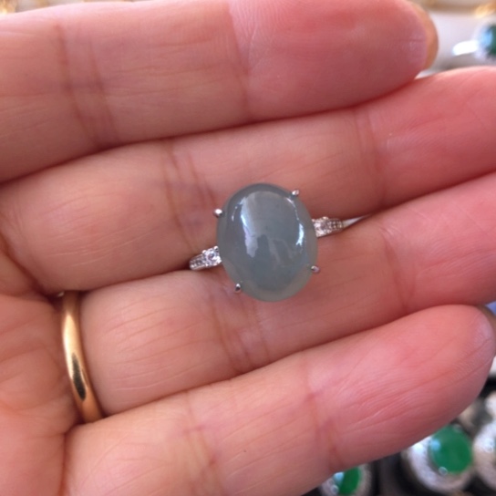 定制翡翠银S925镶嵌缅甸天然翡翠a货