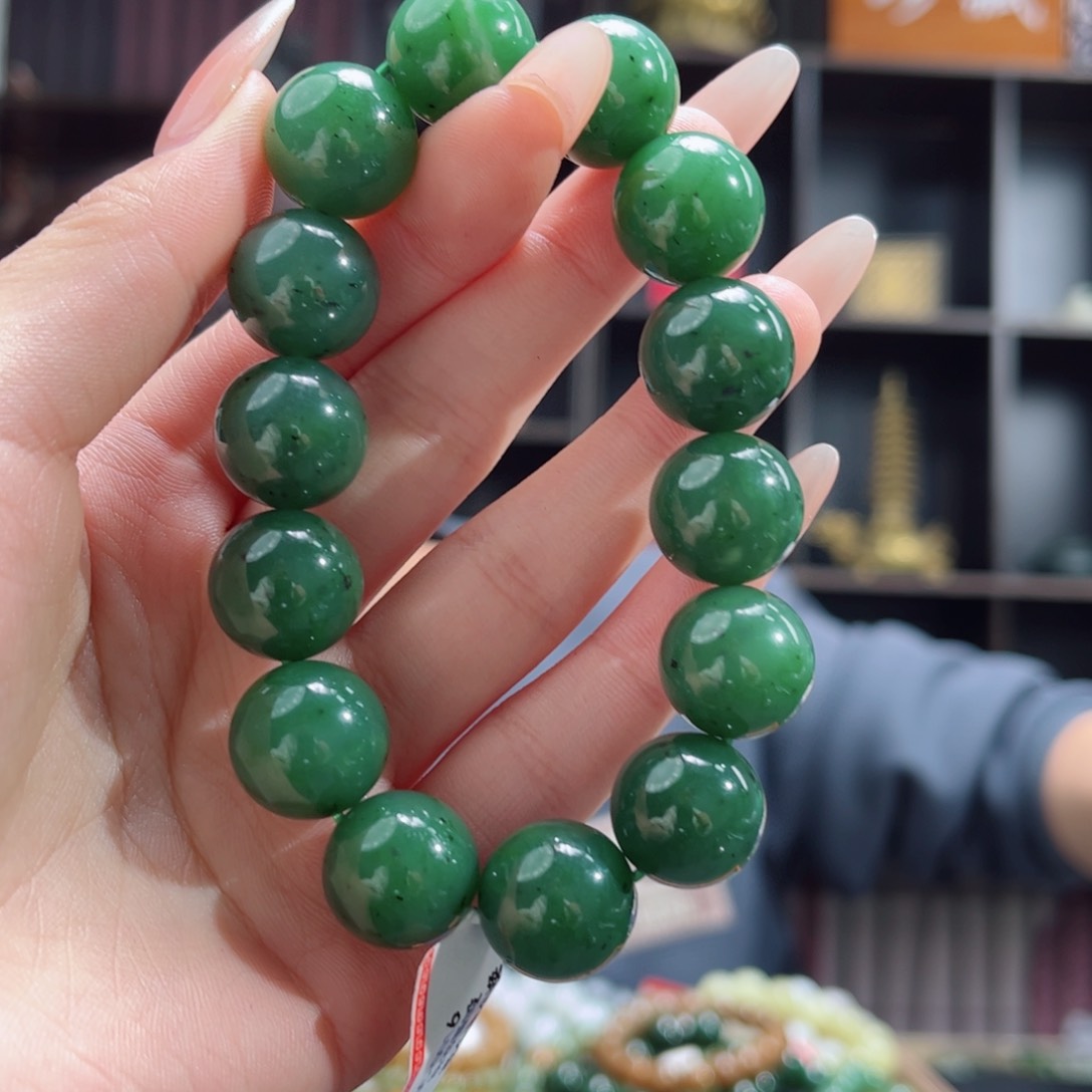 【闪购商品】和田玉手链未镶嵌俄罗斯碧玉16 多样性拍一发一