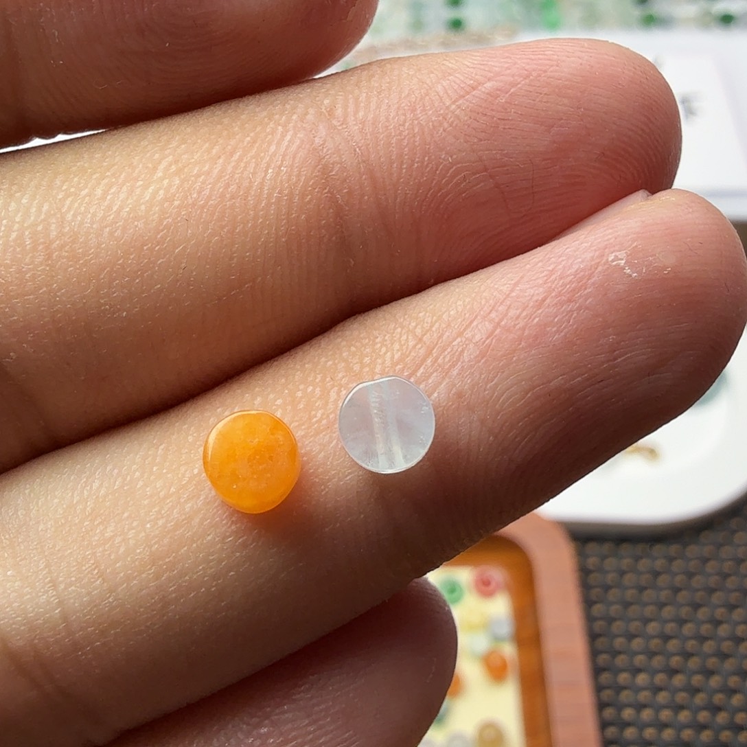 翡翠散珠翡翠清货圆饼珠卡4.9