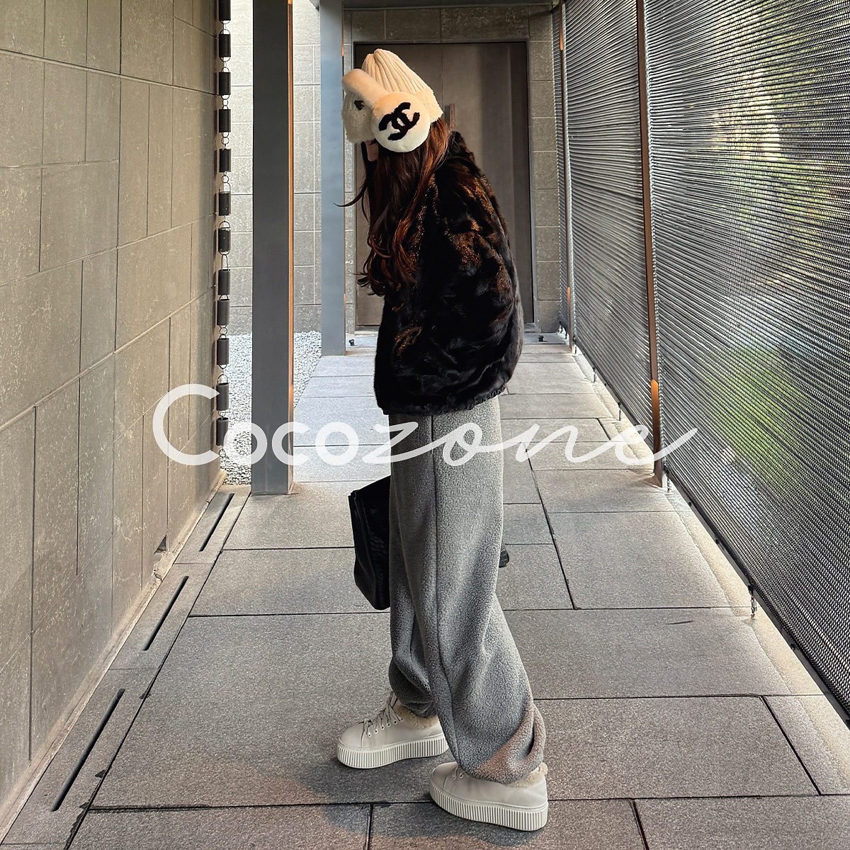 COCO ZONE刘 一一“抗冻裤”加绒基础款束腿纯色休闲裤 CD2A3059