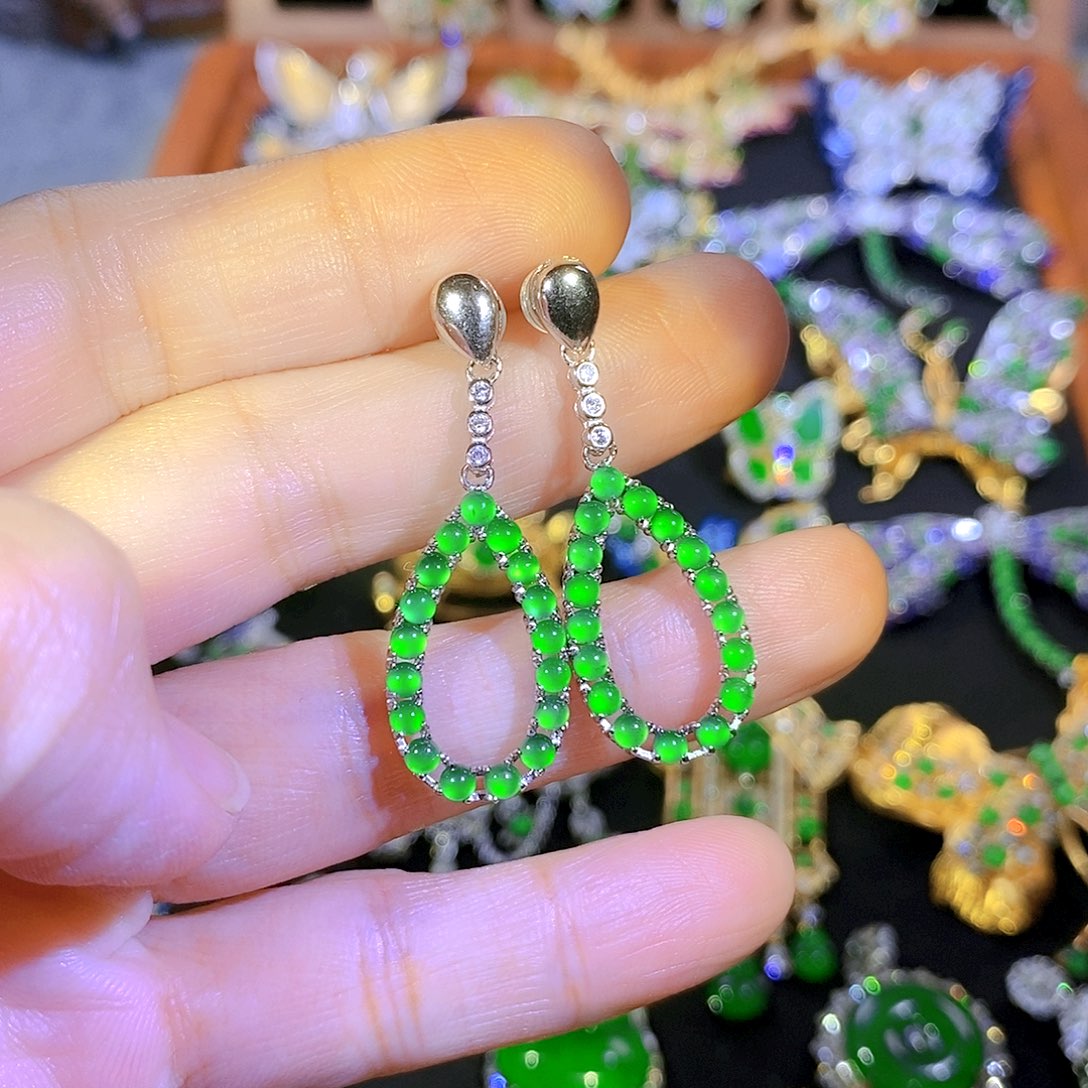 吊坠(不含链)银S925镶嵌翡翠