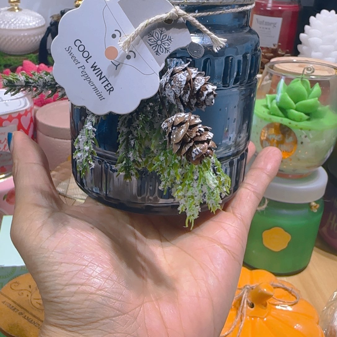 玻璃220克珠光杯香薰蜡烛