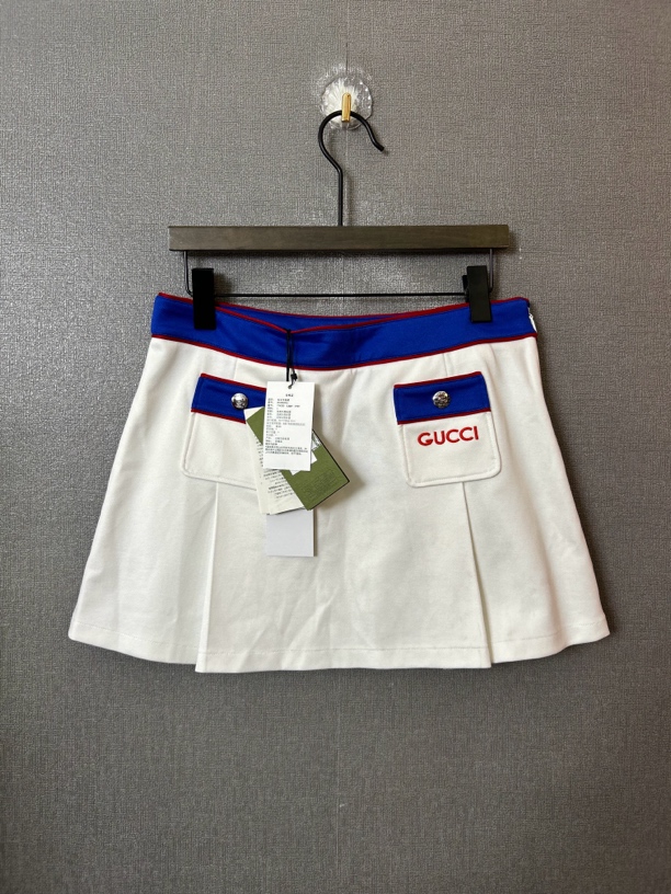 未使用 GUCCI/古驰 白蓝撞色短裙